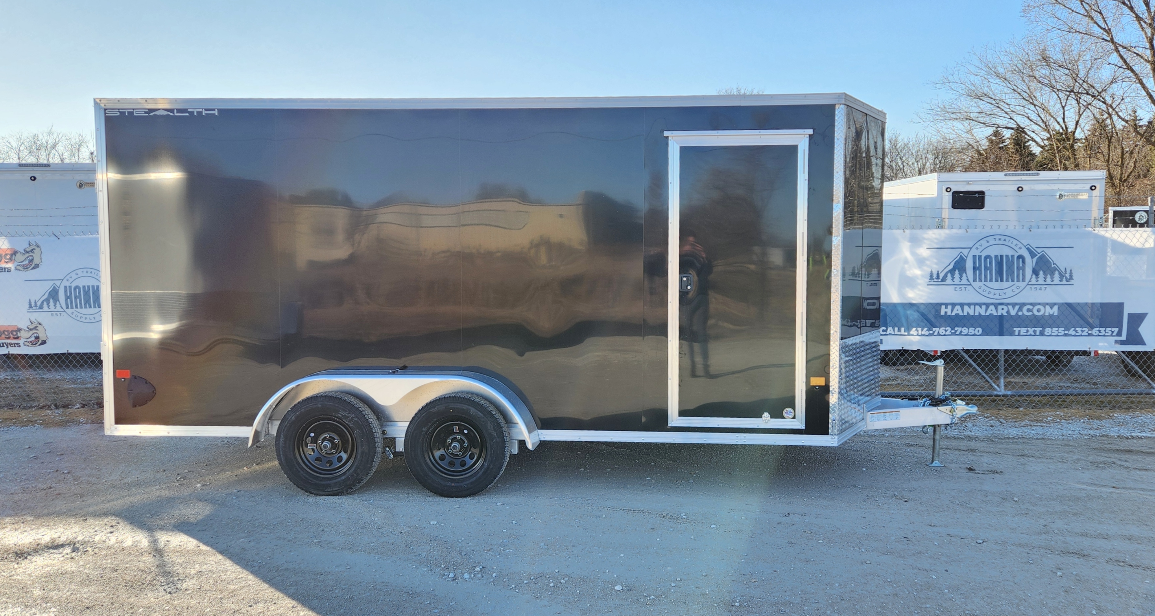 CargoPro Stealth 7x16 All Aluminum Tandem Axle Cargo Trailer with Ramp Door & 6" Extra Height- Black